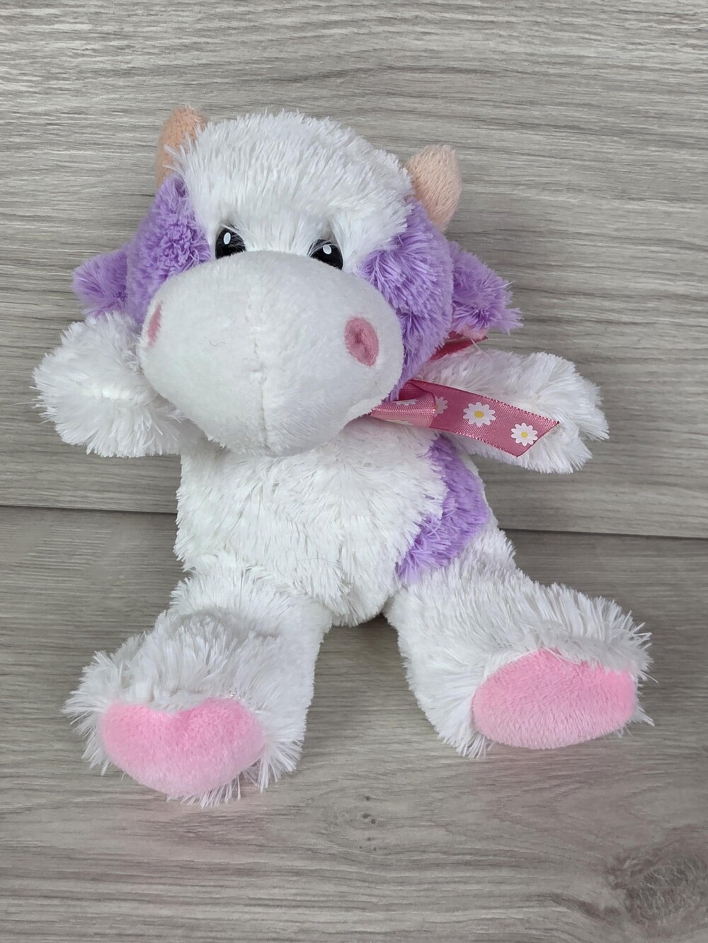 Inter-American Products Plush Cow Pastel Purple Pink Colors 8" Ribbon SU59